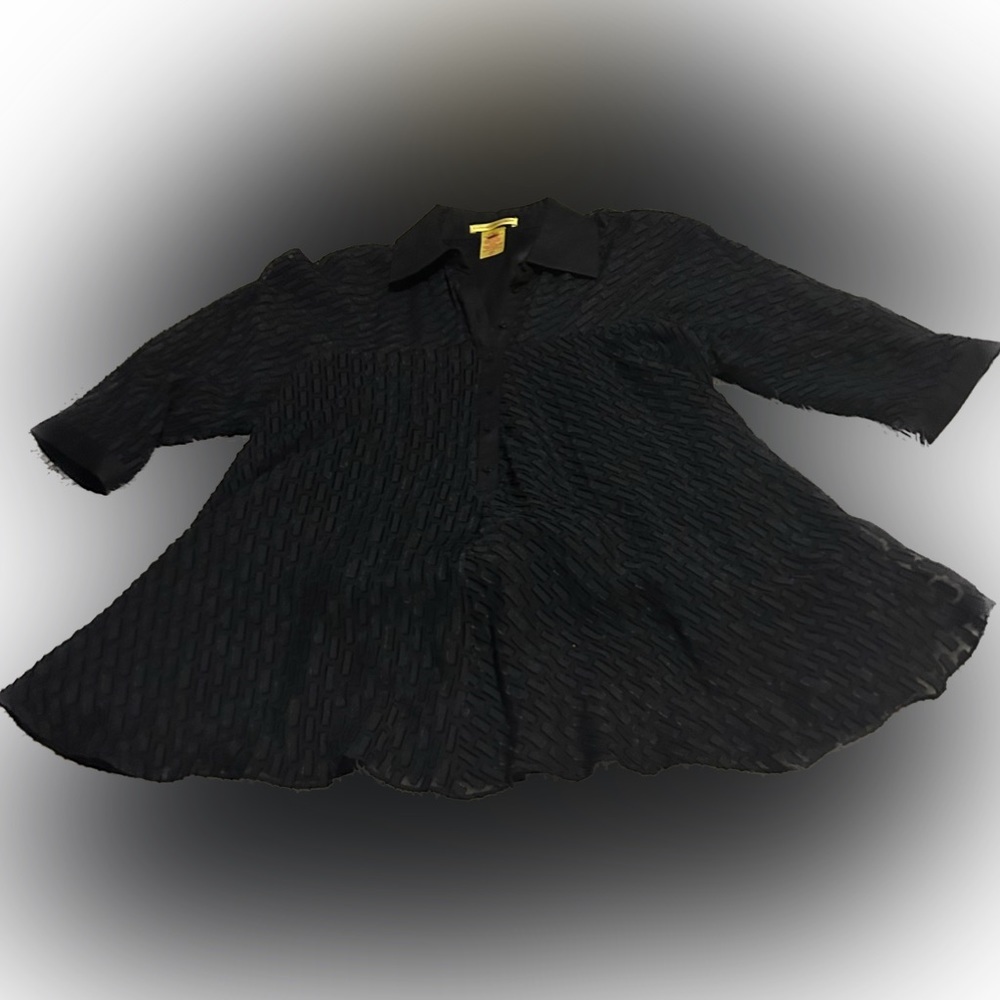 Catherine Malandrino Black silk blend Blouse textured 0217 6 58